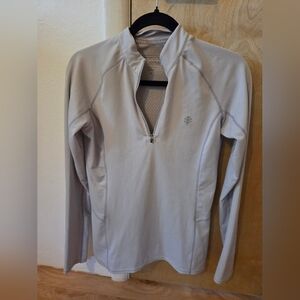 Coolibar Light Gray Quarter-Zip Pullover